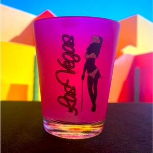 Pink lady Vegas Showgirlrl shot glass